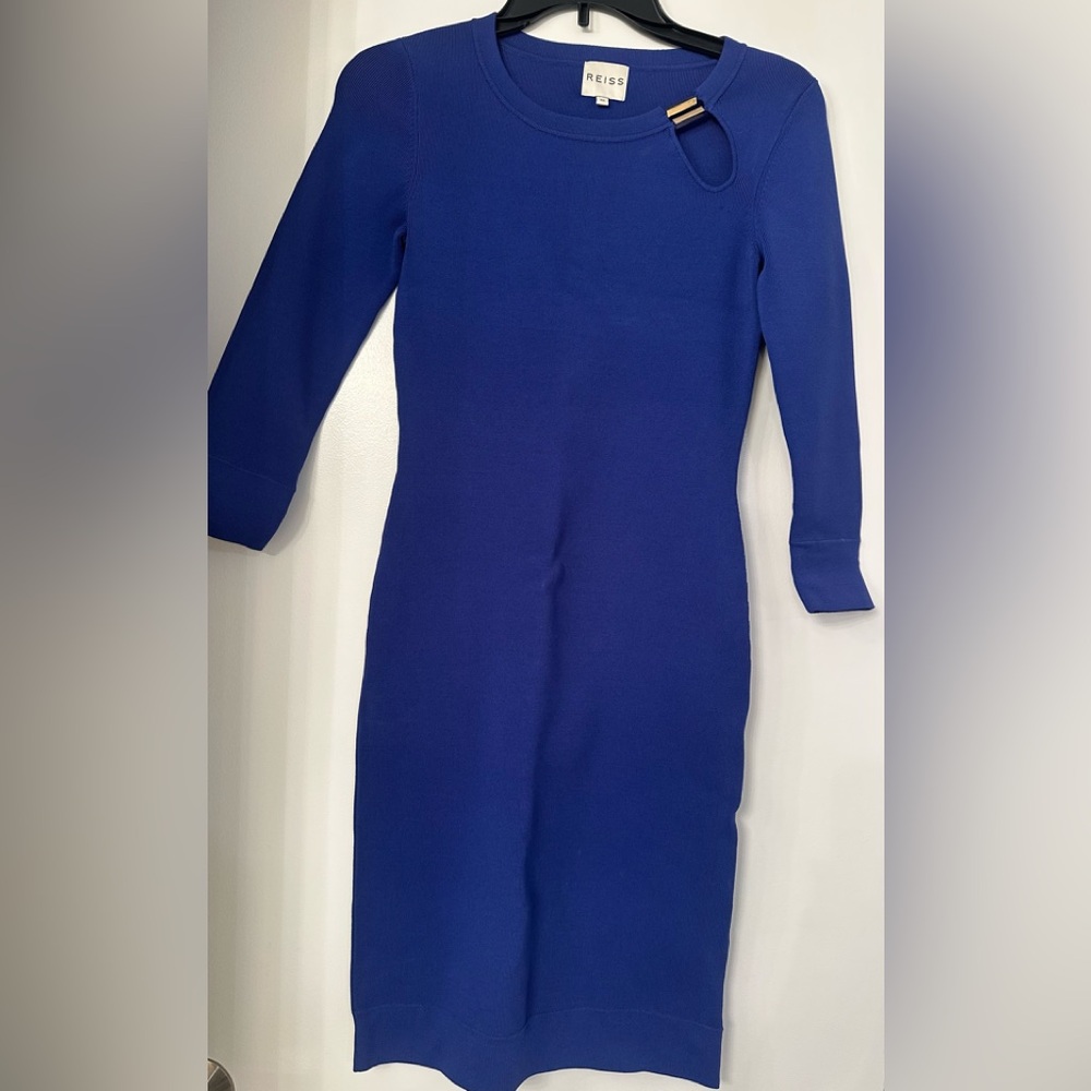 Reiss Blue Women's Dress w/silver accent XS